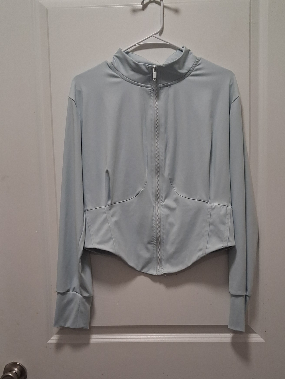 Pastel Light Blue Zip-Up Jacket